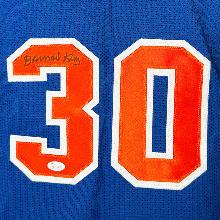 Bernard King Signed New York Blue Basketball Jersey (JSA)