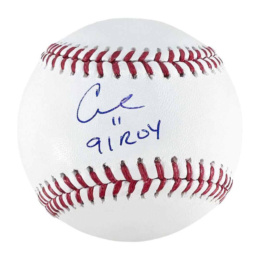 Chuck Knoblauch Signed 91 ROY Inscription Rawlings Official Major League Baseball (JSA)