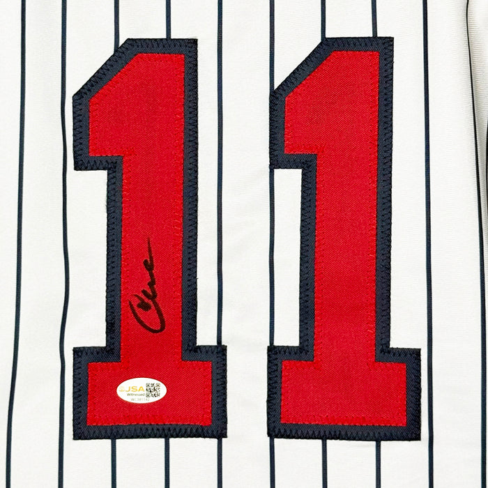 Chuck Knoblauch Signed Minnesota Pinstripe Baseball Jersey (JSA)