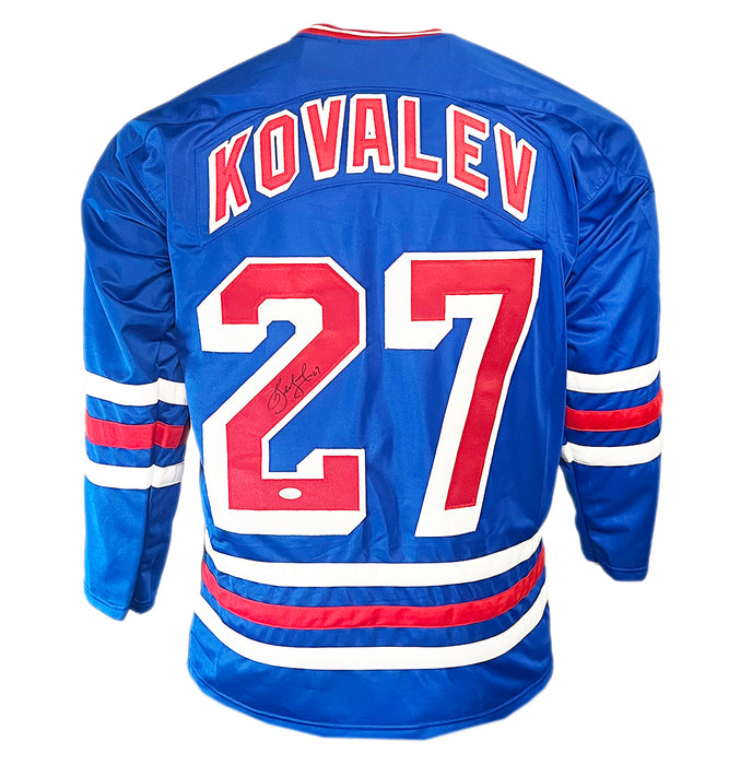 Alexei Kovalev Signed New York Blue Hockey Jersey (JSA)