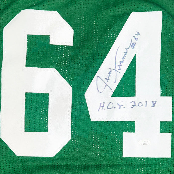 Jerry Kramer Signed HOF 2018 Inscription Green Bay Green Football Jersey (JSA)