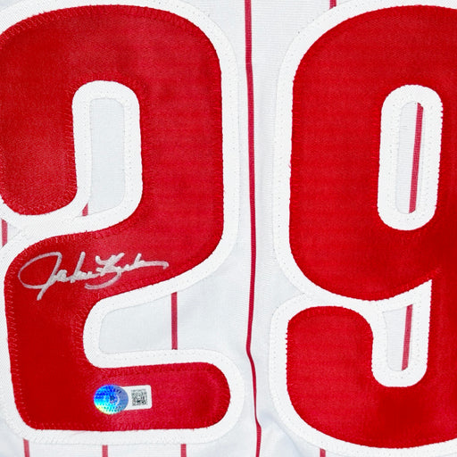 John Kruk Signed Philadelphia Pinstripe Baseball Jersey (Beckett)