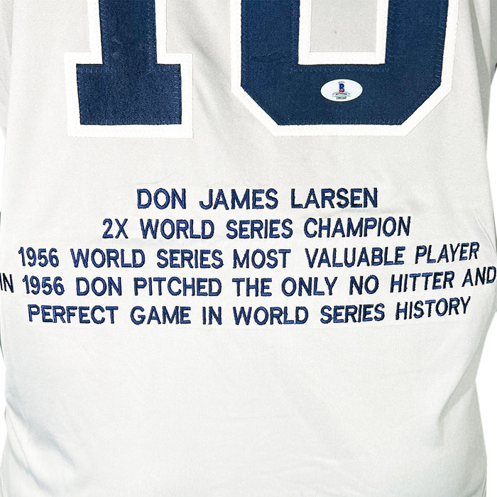 Don Larsen Signed Stats New York Grey Jersey (Beckett)