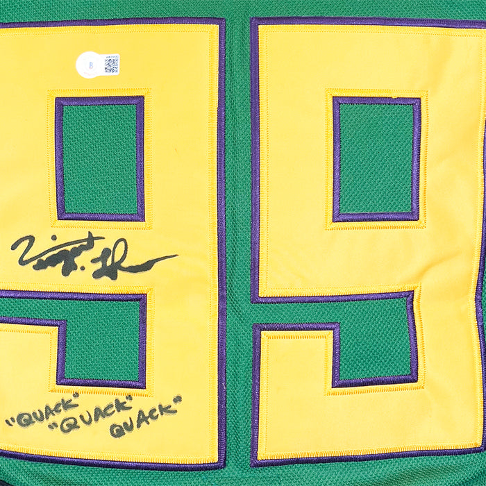 Vincent LaRusso Signed Adam Banks "Quack Quack Quack"The Mighty Ducks Hockey Jersey (Beckett)