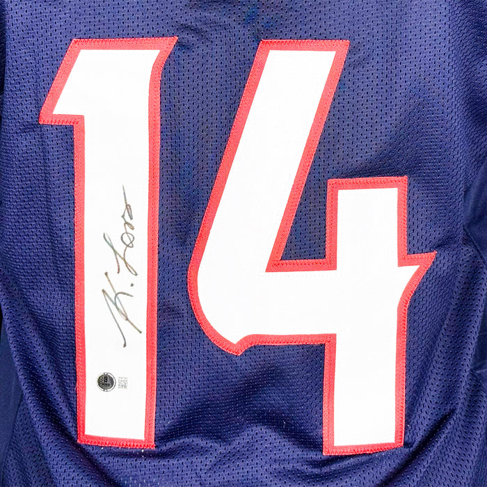 Kamari Lassiter Signed Houston Blue Rookie number Football Jersey (Beckett)
