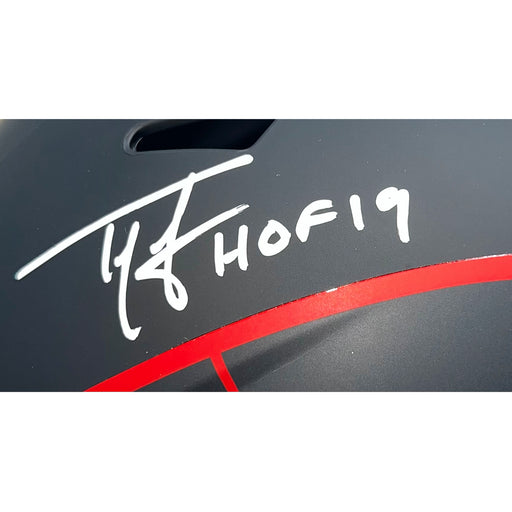 Ty Law Signed HOF 19 Inscription New Patriots Eclipse Full-Size Replica Football Helmet (Beckett)