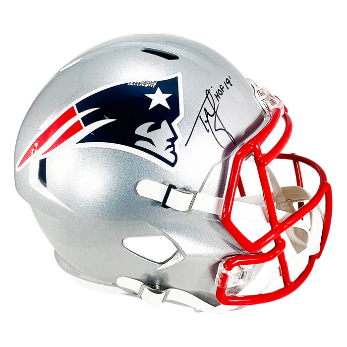 Ty Law Signed HOF 19 Inscription New England Patriots Speed Full-Size Replica Football Helmet (JSA)