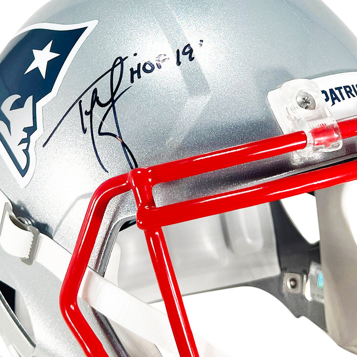 Ty Law Signed HOF 19 Inscription New England Patriots Speed Full-Size Replica Football Helmet (JSA)