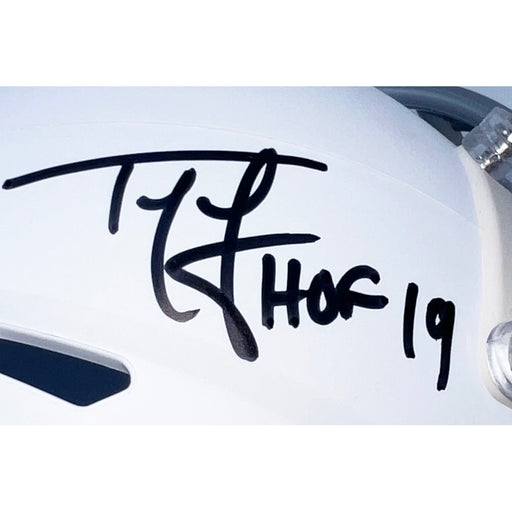 Ty Law Signed HOF 2019 Inscription New England Patriots Speed Rivalries Mini Football Helmet (Beckett)