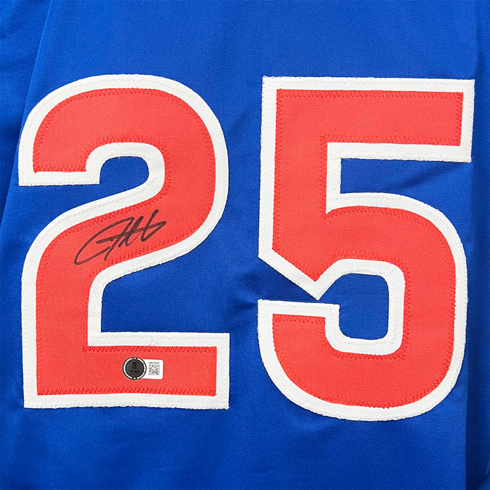 Derrek Lee Signed Chicago Blue Baseball Jersey (Beckett)