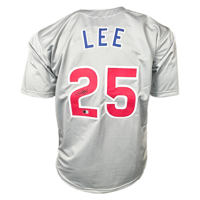 Derrek Lee Signed Chicago Grey Baseball Jersey (Beckett)