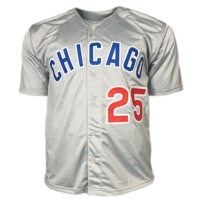 Derrek Lee Signed Chicago Grey Baseball Jersey (Beckett)