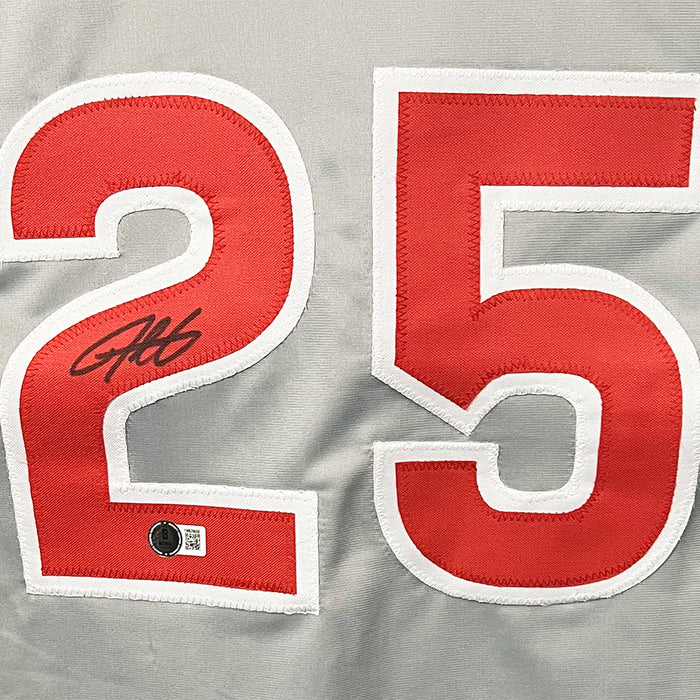 Derrek Lee Signed Chicago Grey Baseball Jersey (Beckett)