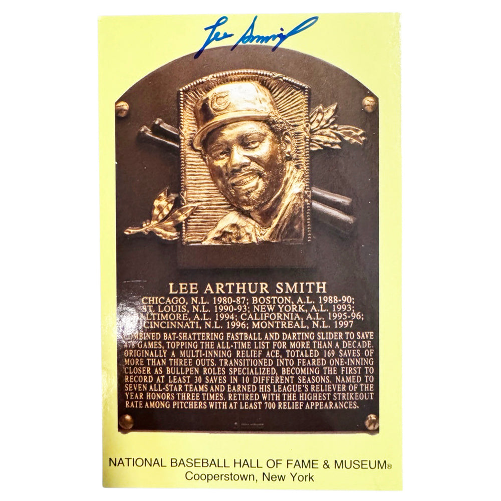 Lee Smith Signed HOF Plaque Card (JSA)