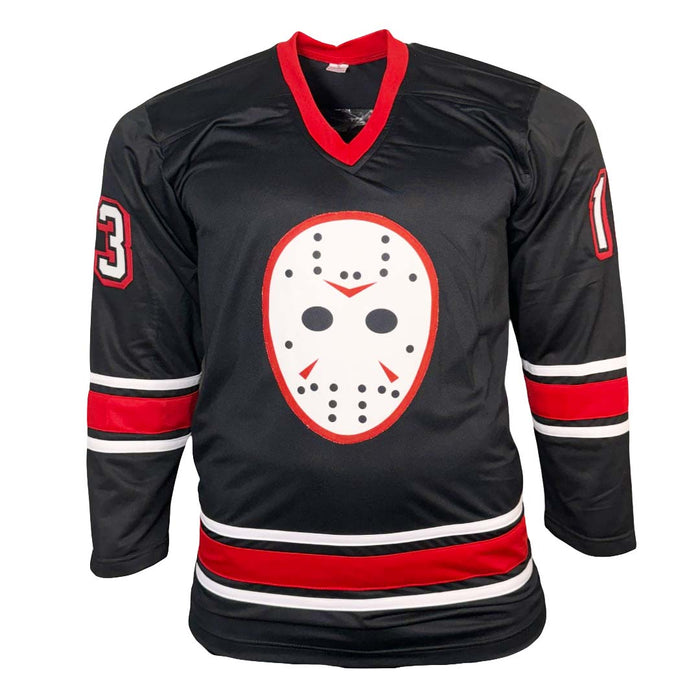 Ari Lehman Signed Jason 1 Inscription Friday the 13th Jason Voorhees Hockey Jersey (JSA)