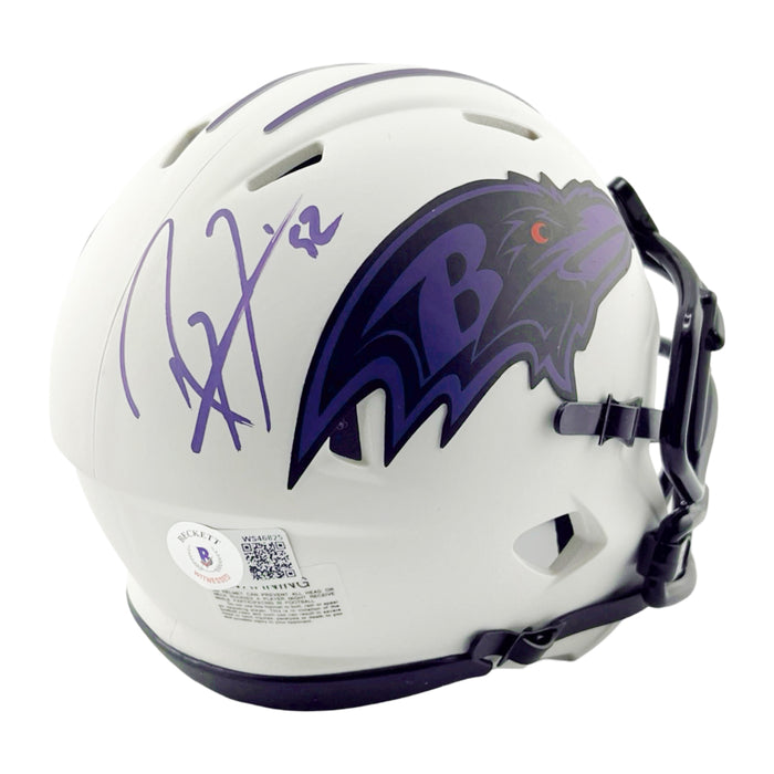 Ray Lewis Signed Baltimore Ravens Lunar Eclipse Mini Football Helmet (Beckett)