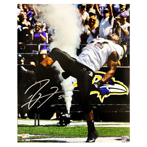 Ray Lewis Signed Baltimore Ravens Tunnel Dance Football 16x20 Photo (Beckett)