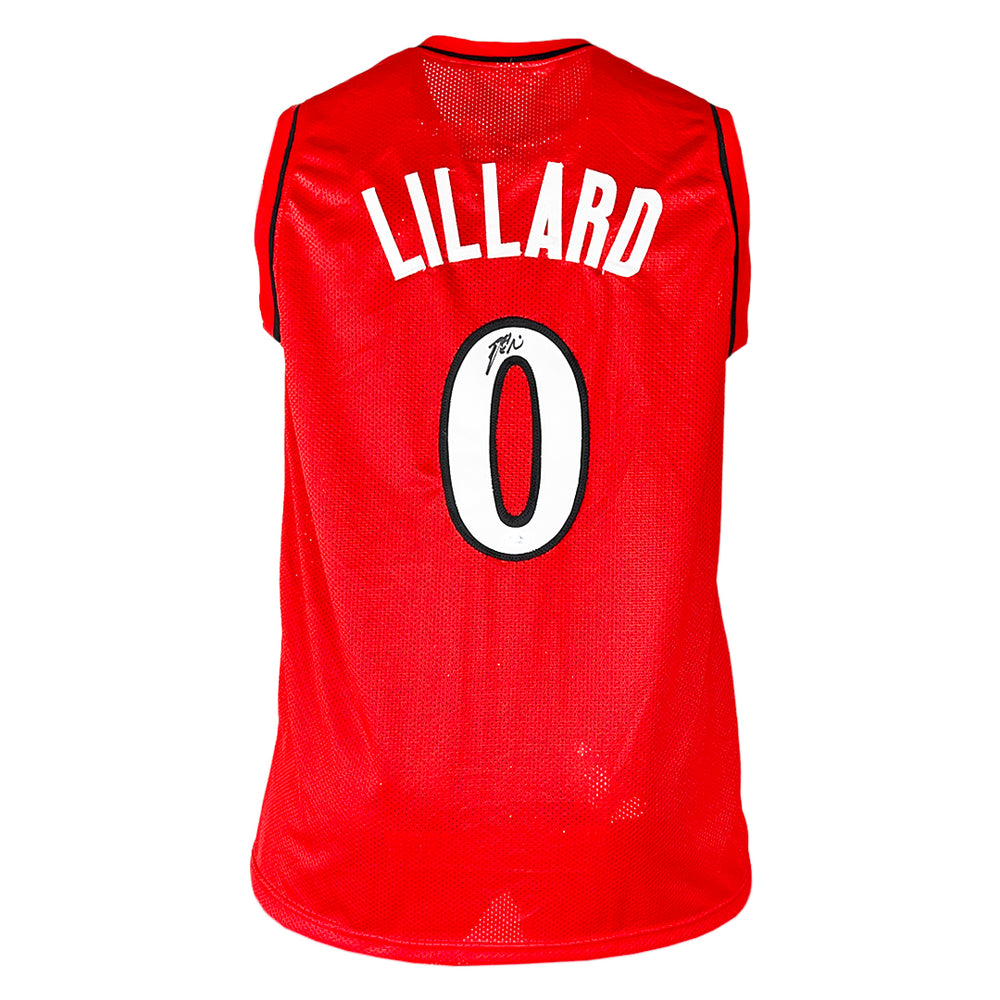 Damian Lillard Signed Portland Red Basketball Jersey (PSA) — RSA