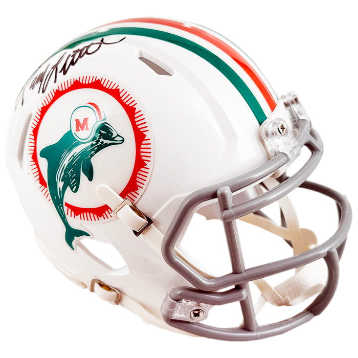 Larry Little Signed Miami Dolphins Throwback 1972 Speed Mini Football Helmet (JSA)