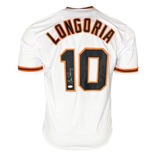 Evan Longoria Signed San Francisco White Signed on 1 Baseball Jersey (JSA)