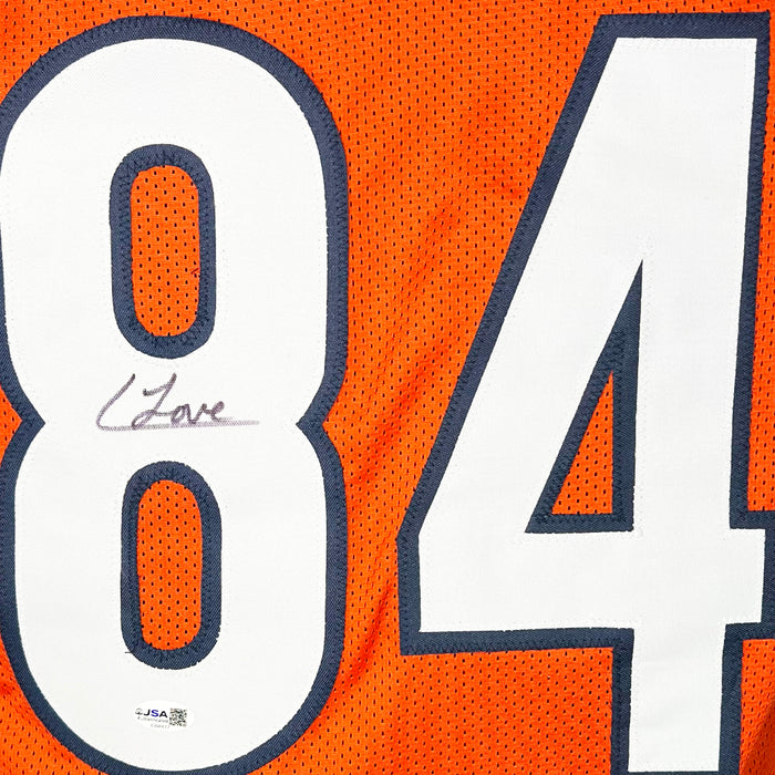Colston Loveland Signed Chicago Orange Game Style Football Jersey (JSA)