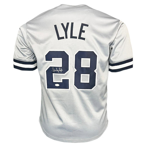 Sparky Lyle Signed New York Grey Baseball Jersey (JSA) - RSA