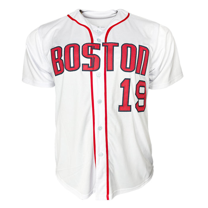 Fred Lynn Signed 1975 ROY 1975 MVP Inscription Boston White Baseball Jersey (JSA)