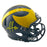 Mario Manningham Signed Yellow Ink Inscription Michigan Wolverines Speed Mini Football Helmet (Beckett)