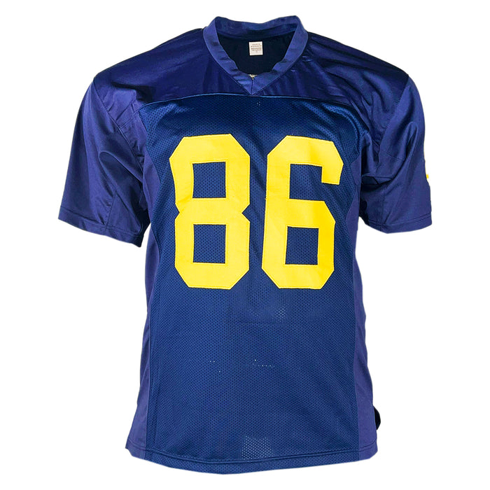 Mario Manningham Signed Michigan Navy Football Jersey (JSA)