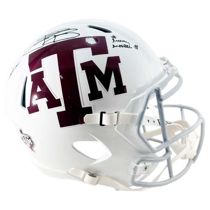 Johnny Manziel Signed 12 Heisman - Money Manziel Inscription Texas A&M Aggies Speed Full-Size Replica Football Helmet (Beckett)