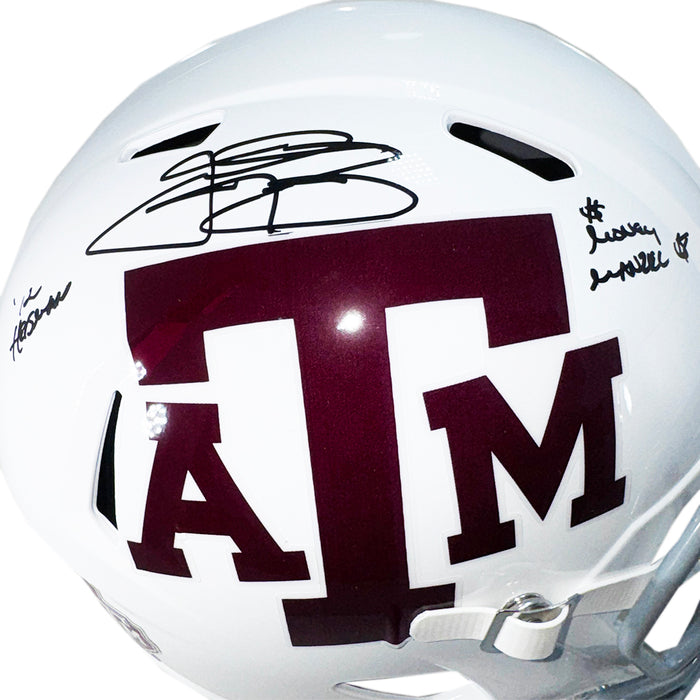 Johnny Manziel Signed 12 Heisman - Money Manziel Inscription Texas A&M Aggies Speed Full-Size Replica Football Helmet (Beckett)