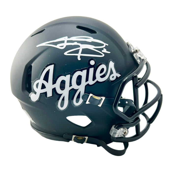 Johnny Manziel Signed Texas A&M Aggies Script Speed Mini Football Helmet (Beckett)