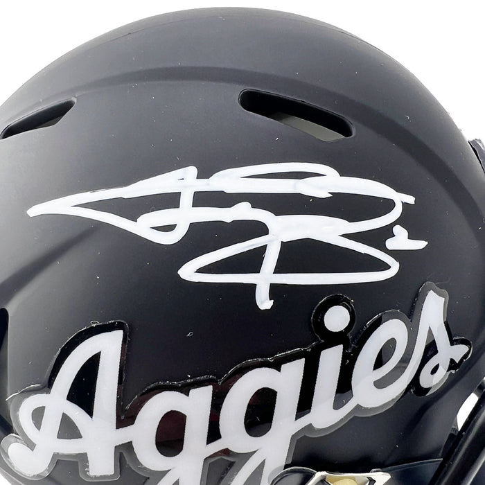 Johnny Manziel Signed Texas A&M Aggies Script Speed Mini Football Helmet (Beckett)