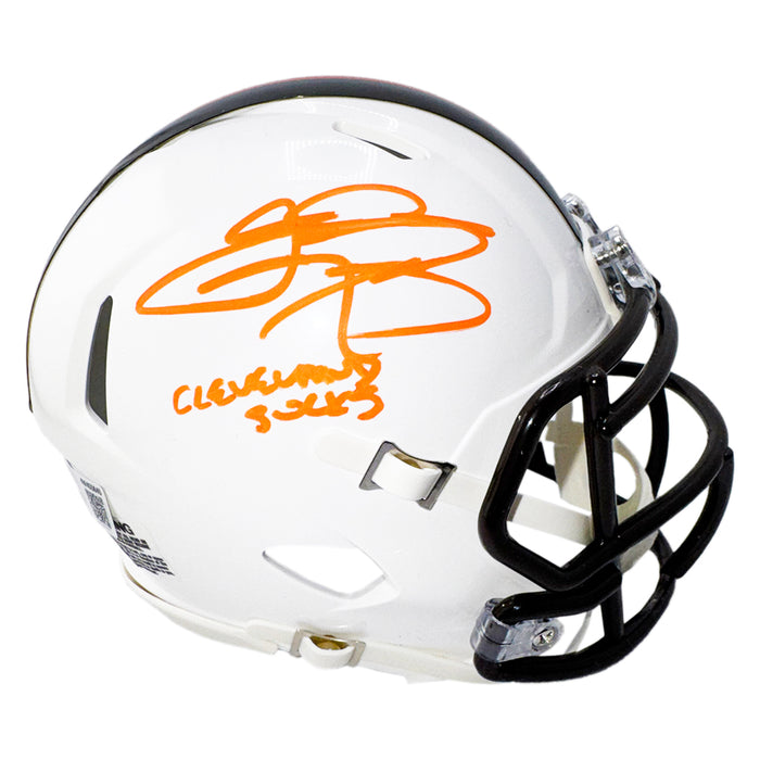 Johnny Manziel Signed Cleveland Sucks Inscription Cleveland Browns Alt 2023 Speed Mini Football Helmet (Beckett)