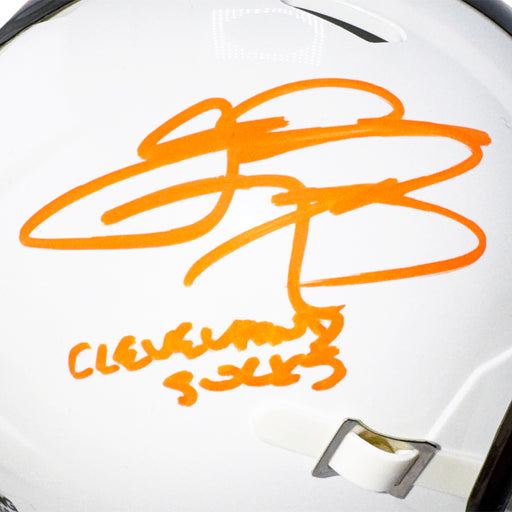 Johnny Manziel Signed Cleveland Sucks Inscription Cleveland Browns Alt 2023 Speed Mini Football Helmet (Beckett)