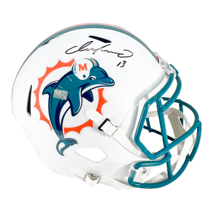 Dan Marino Signed Miami Dolphins Throwback 1996-2012 Speed Full-Size Replica Football Helmet (Beckett)