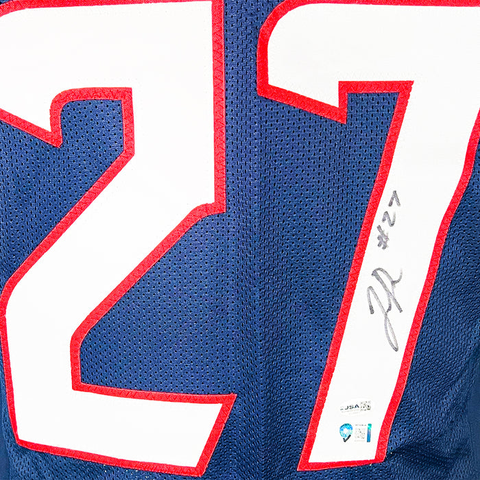 Woody Marks Signed Houston Blue Football Jersey (JSA)