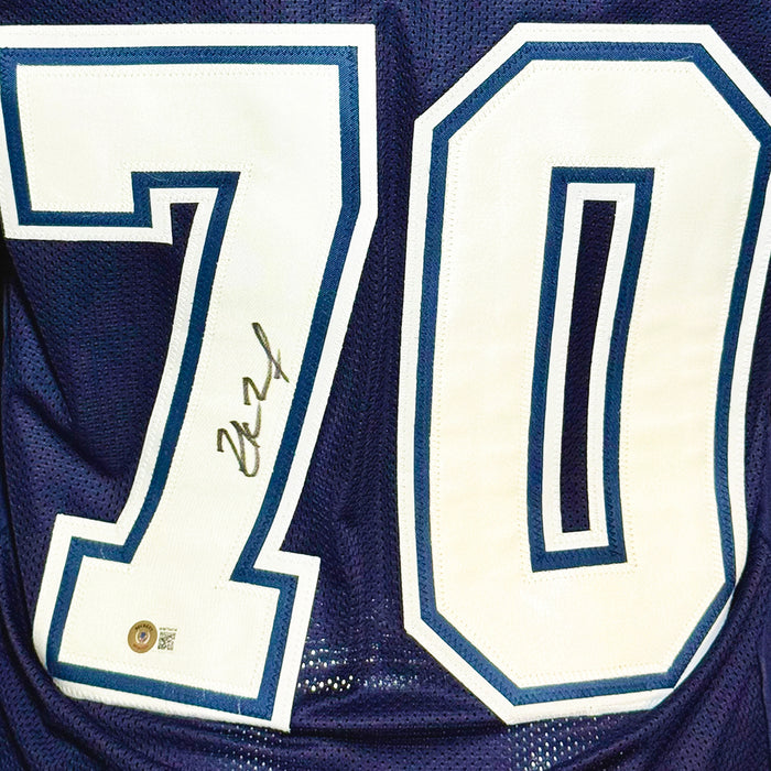 Zack Martin Signed Dallas Navy Football Jersey (Beckett)