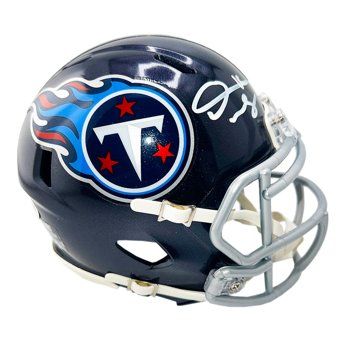 Derrick Mason Signed Tennessee Titans Speed Mini Football Helmet (JSA)
