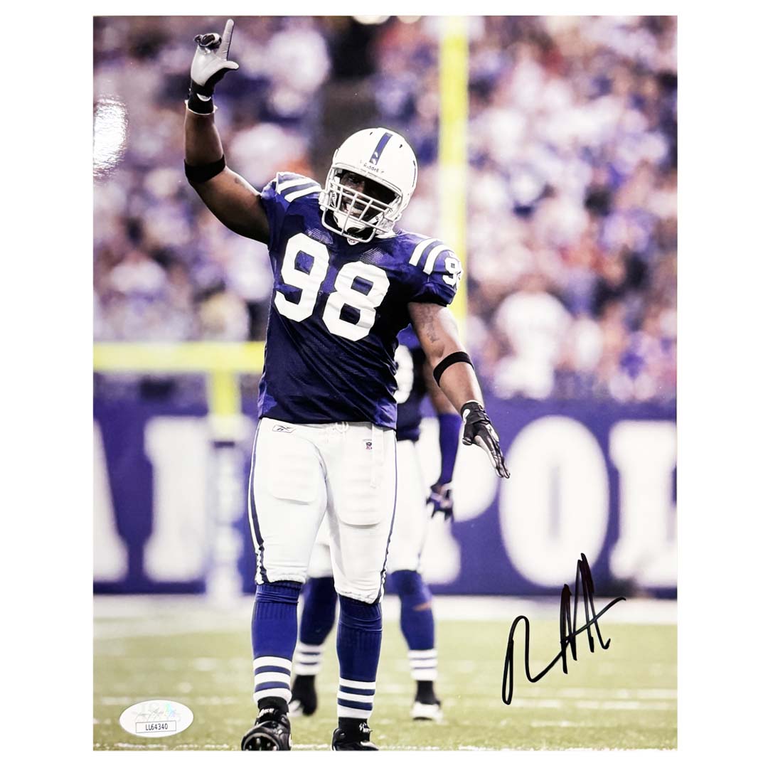 Robert Mathis Signed Indianapolis Pose 1 Football 8x10 Photo (JSA) — RSA