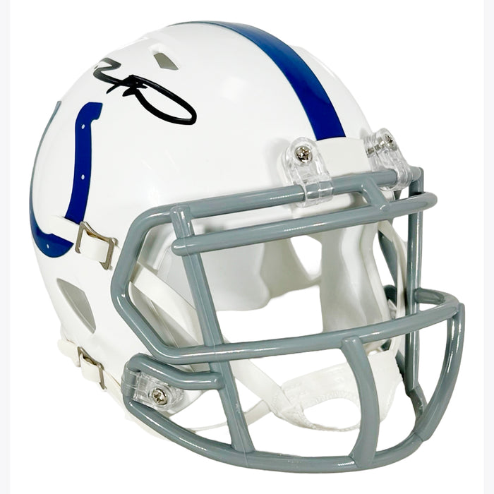 Robert Mathis Signed Indianapolis Colts Speed Mini Replica White Football Helmet (JSA)