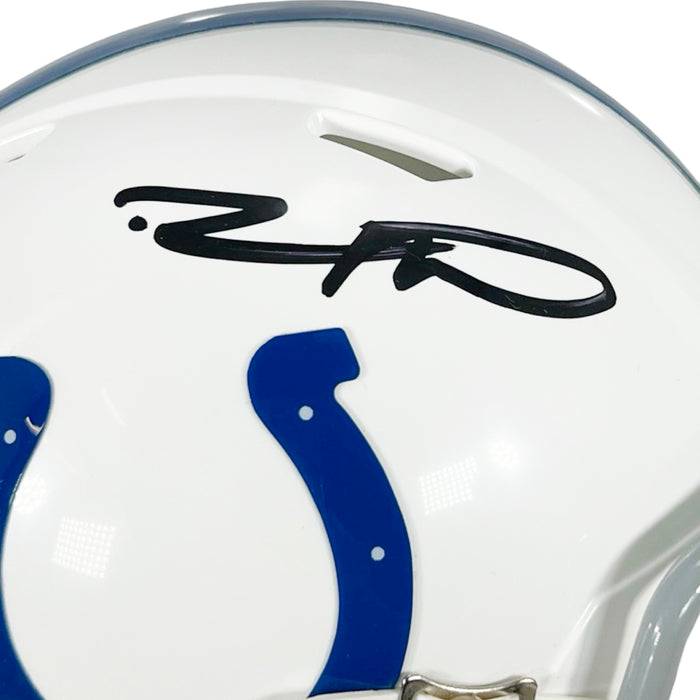 Robert Mathis Signed Indianapolis Colts Speed Mini Replica White Football Helmet (JSA)