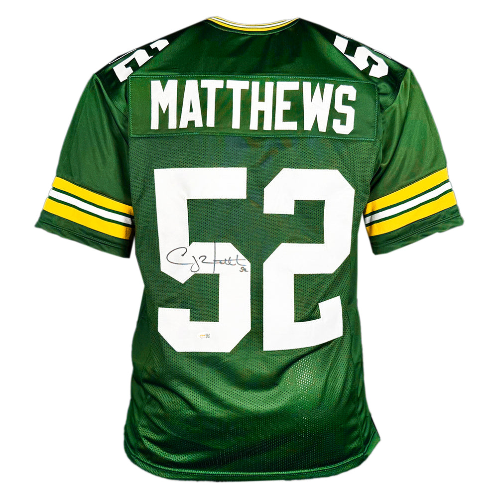 Clay Matthews Signed Green Bay Green Football Jersey (JSA)