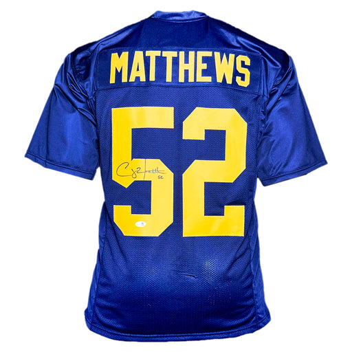 Clay Matthews Signed Green Bay Navy Football Jersey (JSA)