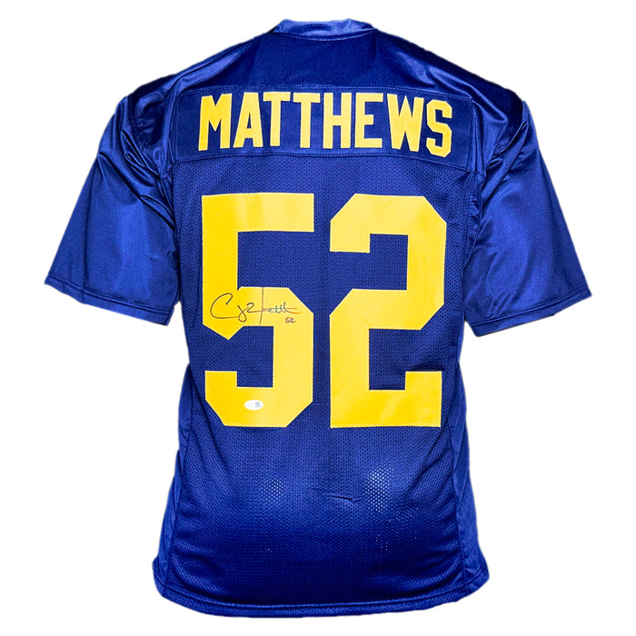 Clay Matthews Signed Green Bay Navy Football Jersey (JSA)