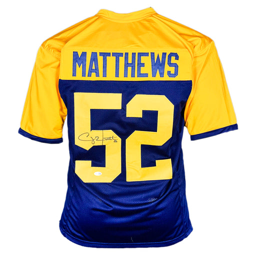 Clay Matthews Signed Green Bay Throwback Football Jersey (JSA)