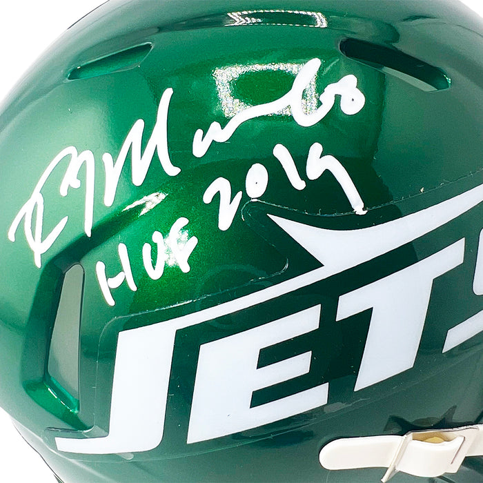 Kevin Mawae Signed HOF 2019 Inscription New York Jets 2024 Speed Mini Football Helmet (Beckett)