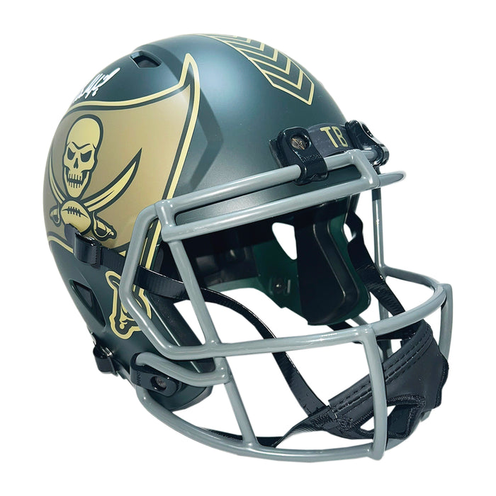 Baker Mayfield Signed Tampa Bay Buccaneers Salute 2025 Full-Size Replica Football Helmet (Beckett)