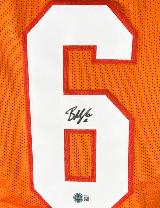 Baker Mayfield Signed Tampa Bay Alternate Orange Football Jersey (Beckett)