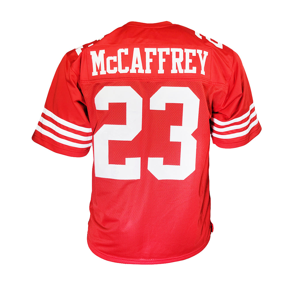 Christian McCaffrey Unsigned San Francisco Red Football Jersey — RSA